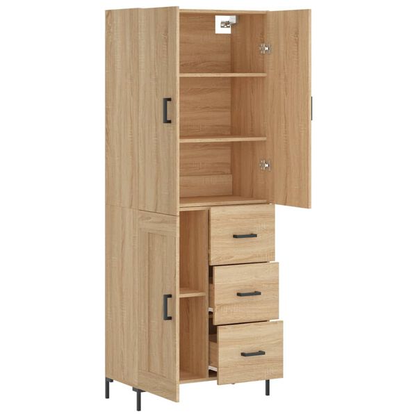 vidaXL Highboard Sonoma-Eiche 69,5x34x180 cm Holzwerkstoff