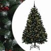vidaXL K&uuml;nstlicher Weihnachtsbaum, Gr&uuml;n, mit Kugeln 150 cm 150 LEDs