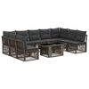 vidaXL Gartensofa-set 10 stk. Grau Poly-Rattan