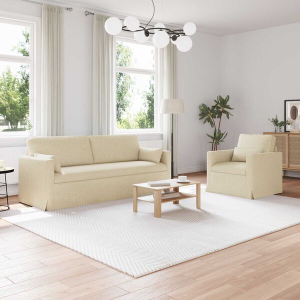 vidaXL Sofa 2 pcs Creme