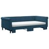 vidaXL Tagesbett Ausziehbar mit Matratzen Blau 100x200 cm Samt