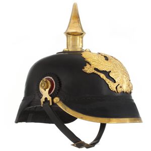 vidaXL Preu&szlig;ische Pickelhaube Antik Replik f&uuml;r LARP Schwarz Stahl