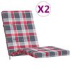 vidaXL Liegestuhl-Auflagen 2 Stk. Rot Karomuster Oxford-Gewebe