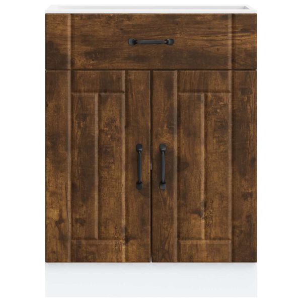 vidaXL K&uuml;chen-Unterschrank Lucca R&auml;uchereiche Holzwerkstoff