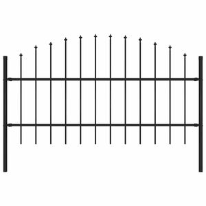 vidaXL Gartenzaun Woerden mit Speerspitze Stahl 170 x 100 cm Schwarz