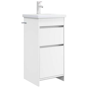 vidaXL Badezimmerschrank mit Waschbecken Wei&szlig; 42 x 40 x 84,5 cm