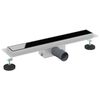 vidaXL Duschabfluss mit Glasabdeckung Schwarz 60 cm Edelstahl 304