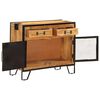 vidaXL Sideboard 80x31x66 cm Massives Raues Mangoholz und Metall