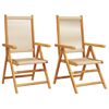 vidaXL Klappst&uuml;hle, 2 St&uuml;ck, beige, Massivholz Akazie und Polypropylen