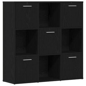 vidaXL B&uuml;cherschrank Schwarz Eichen-Optik 90x28x90 cm Holzwerkstoff