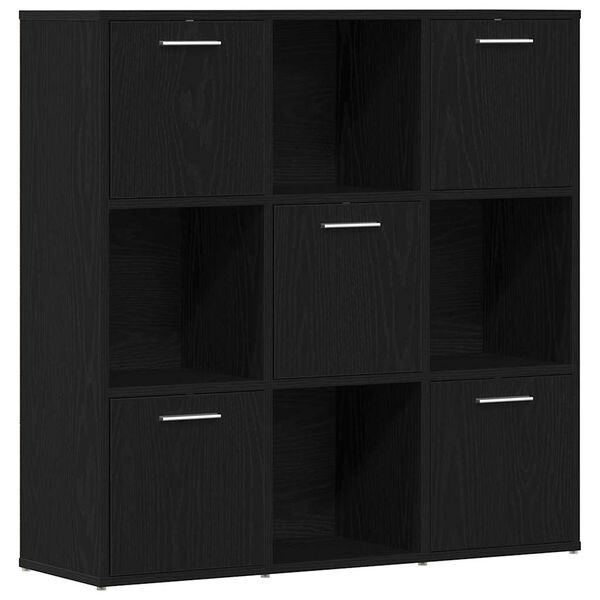 vidaXL Bücherschrank Schwarz Eichen-Optik 90x28x90 cm Holzwerkstoff