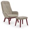 vidaXL Relaxsessel mit Hocker Hellgrau Samt
