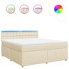 vidaXL Boxspringbett mit Matratze Creme 180x200 cm Stoff