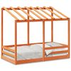 vidaXL Kinderbett mit Dach Wachsbraun 70x140 cm Massivholz Kiefer