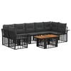 vidaXL Gartensofa-set 8 stk. Schwarz und Dunkelgrau Poly-Rattan
