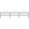 vidaXL Gartenzaun mit Speerspitze Stahl 530 x 125 cm Schwarz
