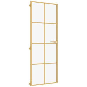 vidaXL Innent&uuml;r Schlank Golden 76x201,5 cm Hartglas und Aluminium