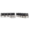 vidaXL 9-tlg. Garten-Lounge-Set mit Kissen Anthrazit Poly Rattan