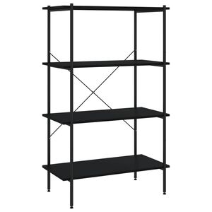 vidaXL Regal mit 4 B&ouml;den Schwarz 80x40x130 cm