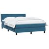 vidaXL Boxspringbett mit Matratze Dunkelblau 140x220 cm Samt