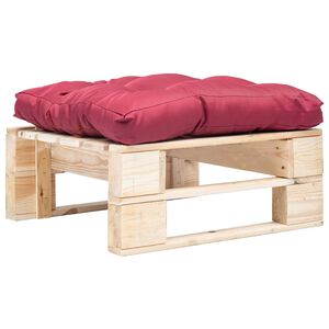 vidaXL Garten-Palettenhocker mit Kissen in Rot Holz Natur