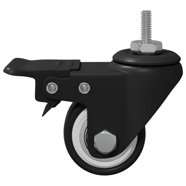 vidaXL Rollen 12 pcs Schwarz M6 x 37 mm Eisen und Nylon