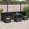 vidaXL Sofa Set mit Kissen 8 pcs Schwarz Poly-Rattan