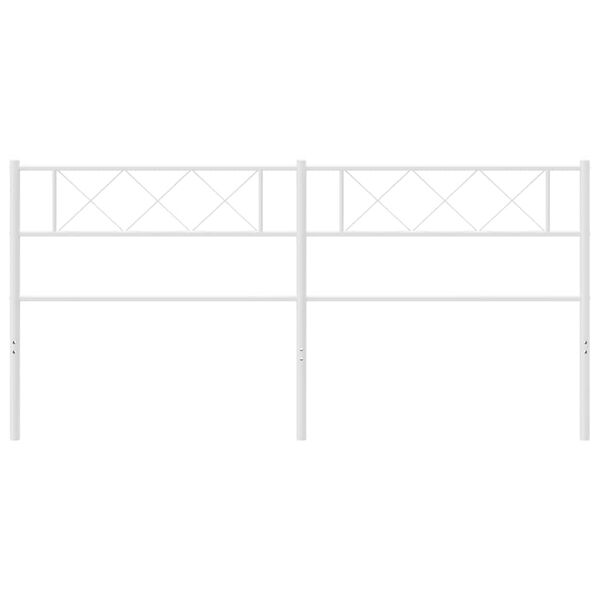 vidaXL Ersatz-Kopfteil Metall Wei&szlig; 193 cm