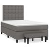 vidaXL Boxspringbett mit Matratze Grau 120x200 cm Kunstleder