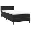 vidaXL Boxspringbett mit Matratze Schwarz 90x210 cm Samt