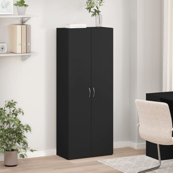 vidaXL Aktenschrank Schwarz 60x32x153 cm Holzwerkstoff