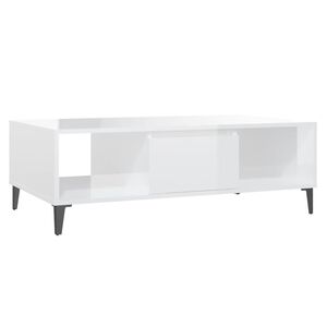 vidaXL Couchtisch Hochglanz-Wei&szlig; 103,5x60x35 cm Holzwerkstoff