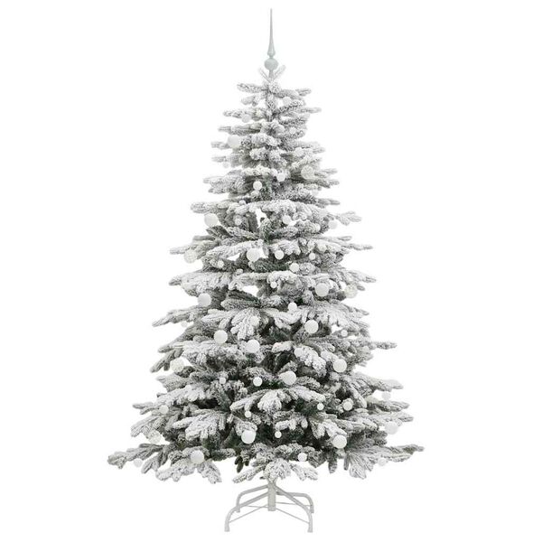 vidaXL K&uuml;nstlicher klappbarer Weihnachtsbaum Wei&szlig; 180 cm PE und PVC