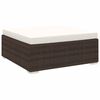 vidaXL Modular-Fu&szlig;hocker 1 Stk. + Auflagen Poly Rattan Braun