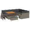 vidaXL Garten-Sofa-Set mit Kissen mit Speicher mit Kissen 12 pcs Grau