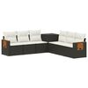 vidaXL Sofa Set 7 stk. Schwarz und Cremewei&szlig; Polyrattan und Stahl
