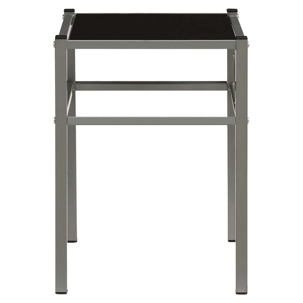 vidaXL Nachttisch Grau und Schwarz 42,5x33x44,5 cm Metall und Glas