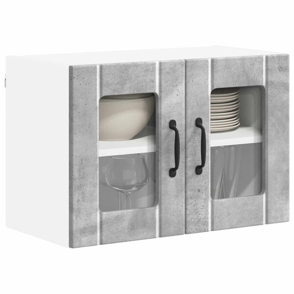 vidaXL K&uuml;chenschrank 2 pcs Beton Grau 60 x 31 x 40 cm Holzwerkstoff
