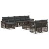 vidaXL Gartensofa-set 10 stk. Grau und Dunkelgrau Poly-Rattan