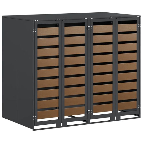 vidaXL Wagenm&uuml;llbeh&auml;lter f&uuml;r 2 Beh&auml;lter 136 x 77,5 x 115,5 cm Stahl