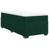 vidaXL Boxspringbett mit Matratze Dunkelgr&uuml;n 90x190 cm Samt