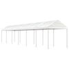 vidaXL Pavillon mit Dach Wei&szlig; 13,38x2,28x2,69 m Polyethylen