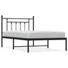 vidaXL Bettgestell mit Kopfteil Metall Schwarz 100x200 cm