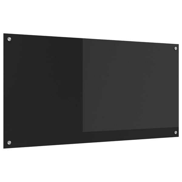 vidaXL K&uuml;chenr&uuml;ckwand Schwarz 120 x 60 cm Geh&auml;rtetes Glas
