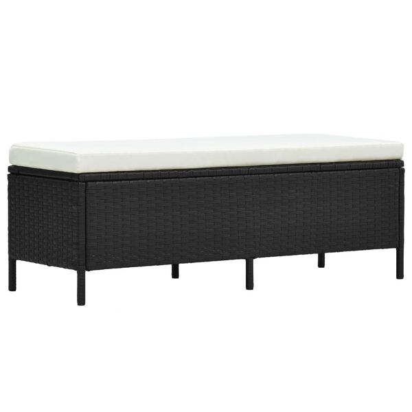 vidaXL 3-tlg. Garten-Lounge-Set mit Auflagen Poly Rattan Schwarz