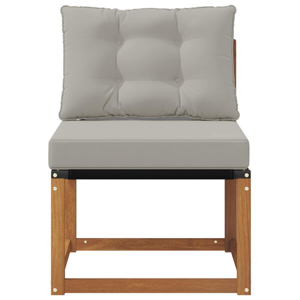 vidaXL Outdoor Mittelsofa Massivholz Akazie und Textilene-Stoff Natur