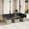 vidaXL Gartensofa-set mit Kissen 10 pcs Hellgrau Poly Rattan