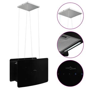 vidaXL H&auml;ngende Inselhaube Touch-Sensor LCD Geh&auml;rtetes Glas