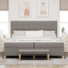 vidaXL Boxspringbett mit Matratze Taupe 200 x 200 cm Stoff