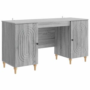 vidaXL Schreibtisch Sonoma-Grau 142,5 x 50 x 75 cm Holzwerkstoff